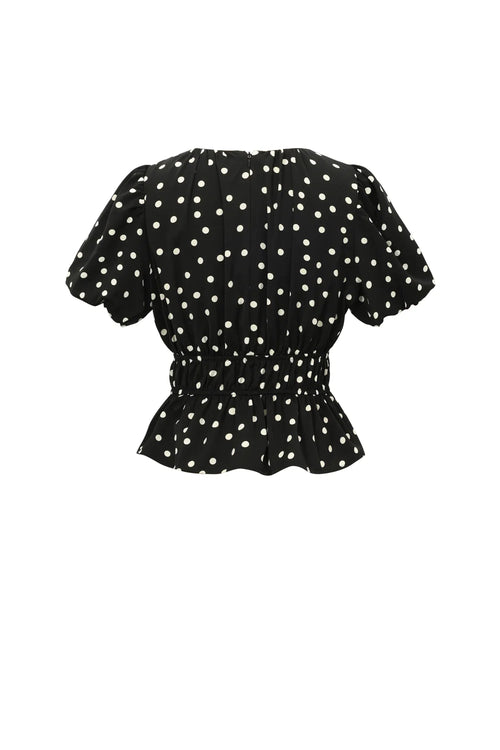 Peplum top met stippen